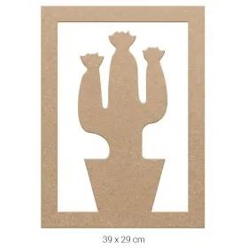 DS032 Kaktüs Figürlü Dekoratif Duvar Süsü Ahşap Boyanabilir Obje